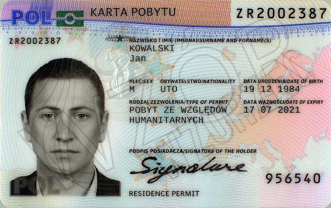 نمونه کارت اقامت لهستان (Karta pobytu)؛ ترجمه رسمی مدارک برای سفارت لهستان